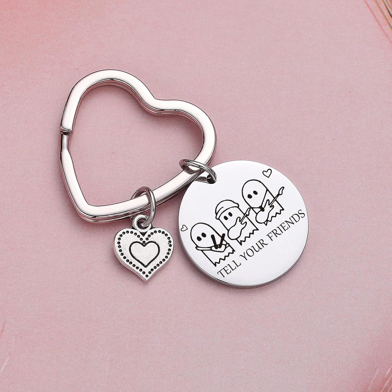 Wholesale Halloween Music Ghost Stainless Steel Keychain